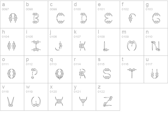 CLAW 1 BRK lowercase a-z preview