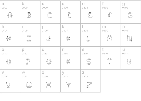 CLAW 2 BRK lowercase a-z preview