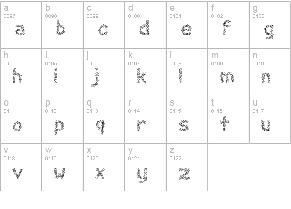 Clawless lowercase a-z preview