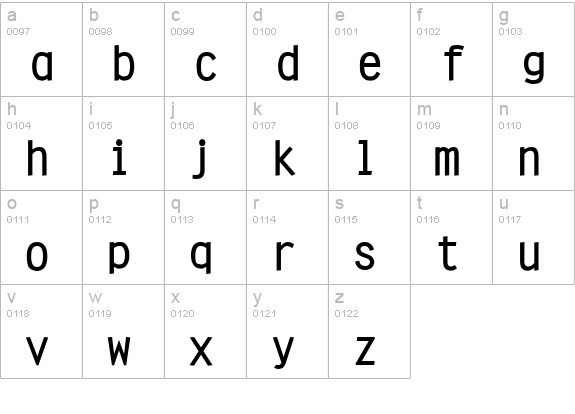 Clean Bold lowercase a-z preview