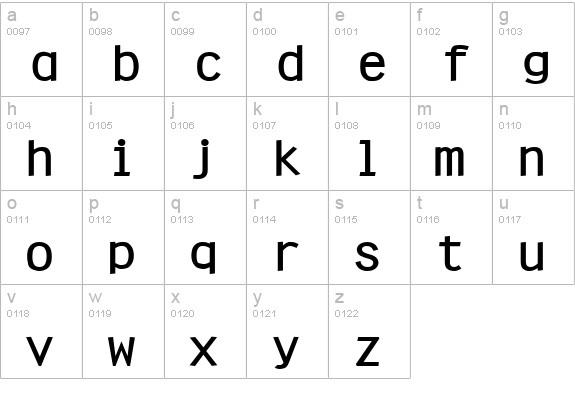 Clean-Extended Bold lowercase a-z preview