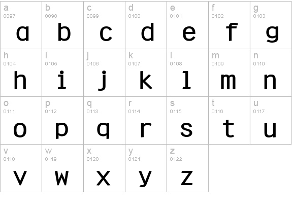 Clean Wide Bold lowercase a-z preview