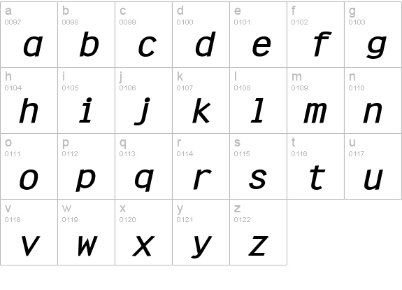 Clean Wide Bold Italic lowercase a-z preview