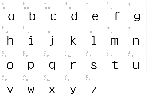 Clean Wide Normal lowercase a-z preview