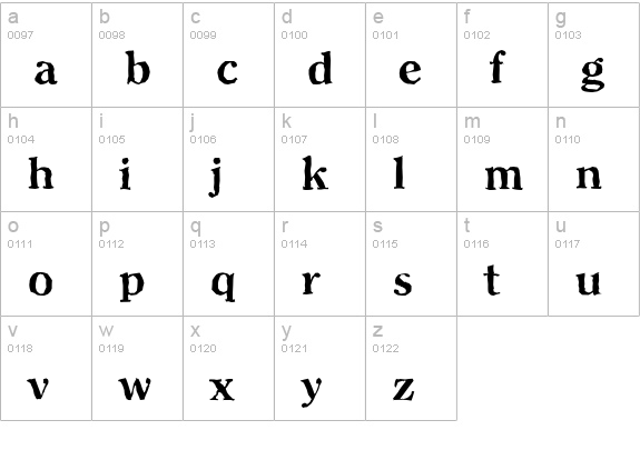 ClearfaceAntique-Bold lowercase a-z preview