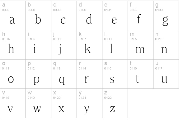 ClearfaceSerial-Xlight-Regular lowercase a-z preview