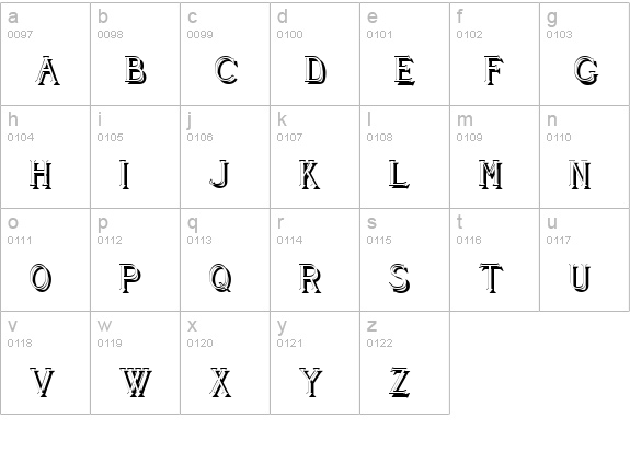 Cleaver's_Juvenia_Shadowed lowercase a-z preview