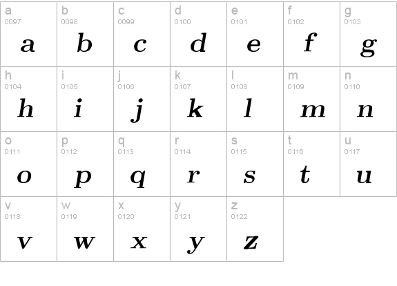 CM_Roman BoldSlantedExt  lowercase a-z preview