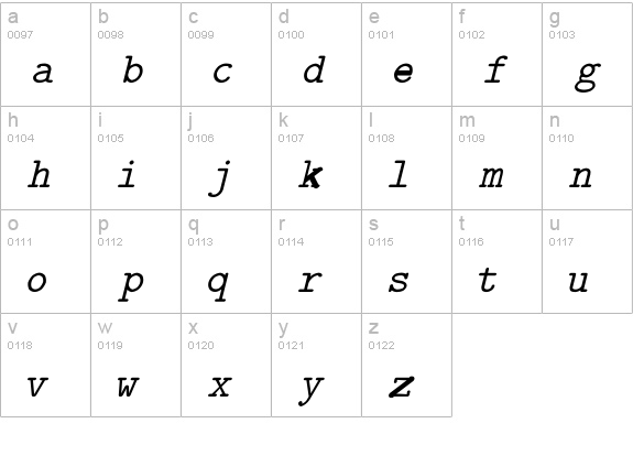 CM_TeX_Extanded Regular  lowercase a-z preview