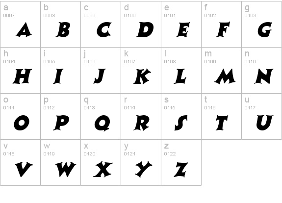 Coaster Italic lowercase a-z preview