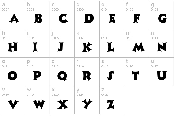 Coaster Regular lowercase a-z preview