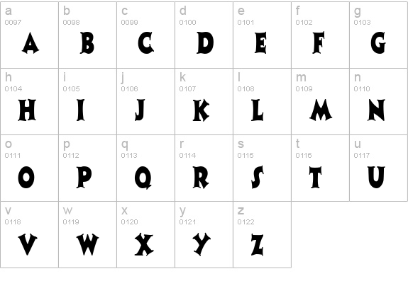 CoasterNarrow Regular lowercase a-z preview