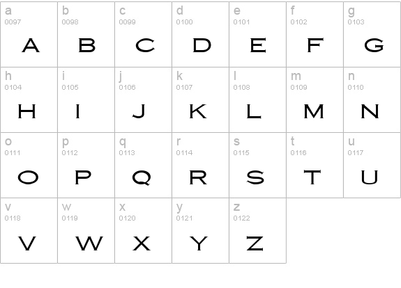 Cobalt Wide Normal lowercase a-z preview