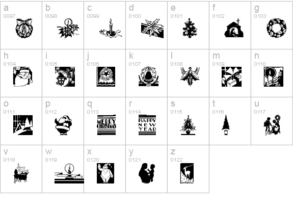 Cobb Shinn Christmas Cuts lowercase a-z preview