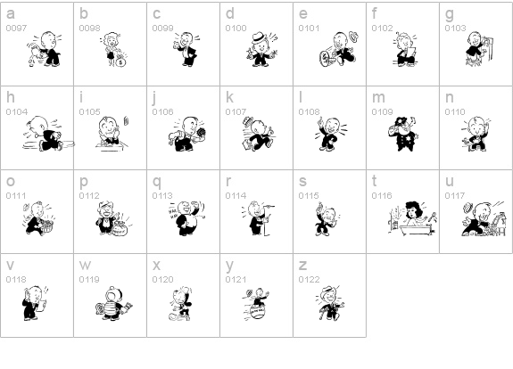 Cobb Shinn Stock Cuts lowercase a-z preview