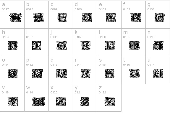 CobleighTitlingCaps lowercase a-z preview