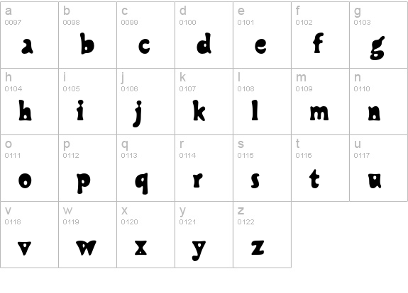 Cobra-Bold lowercase a-z preview