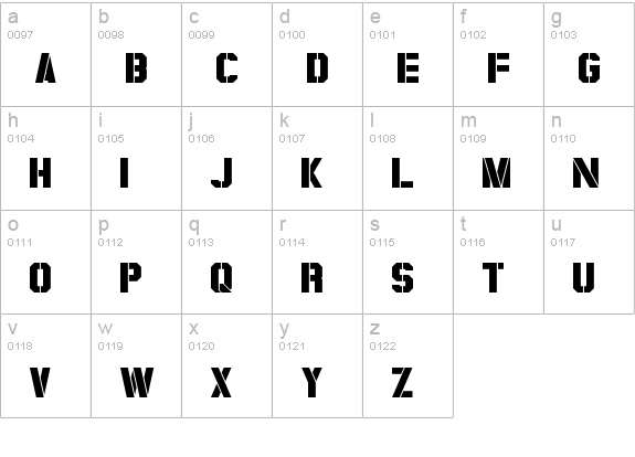 Coburn lowercase a-z preview