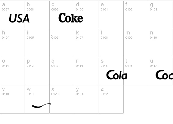 CocaCola lowercase a-z preview