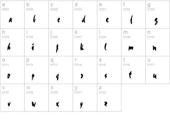 Cocoa Thin Normal lowercase a-z preview