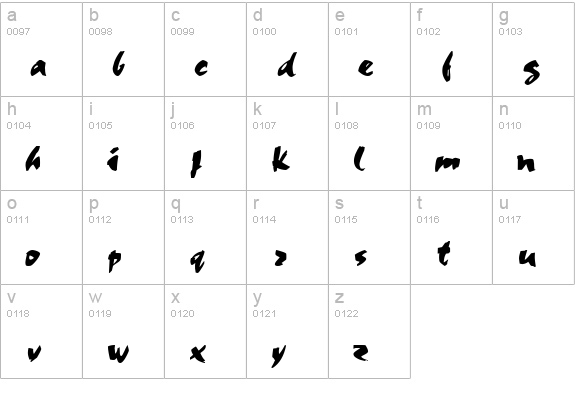 Cocoa Wide Normal lowercase a-z preview