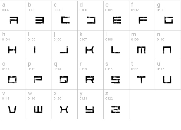 Code Predators Regular lowercase a-z preview