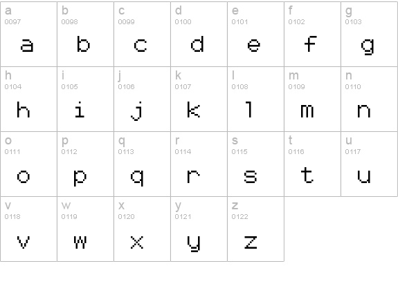 Coder's Crux 2 Regular lowercase a-z preview