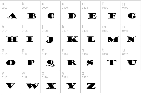 CoffeeSackExtended Normal lowercase a-z preview