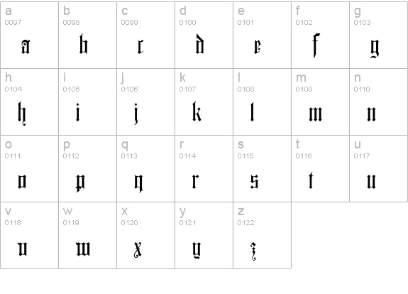 Colchester Black lowercase a-z preview