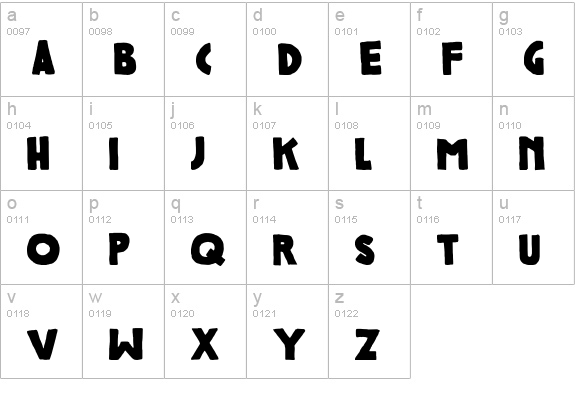 Colcothar lowercase a-z preview