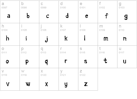 Coldbringer KG lowercase a-z preview