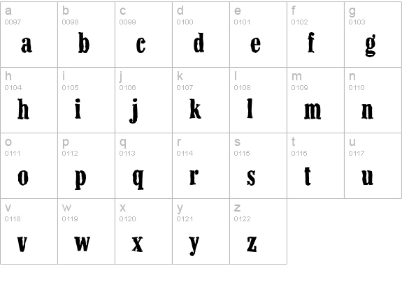 ColonelAntique-Bold lowercase a-z preview