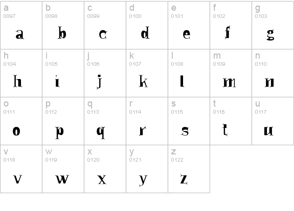 COLONIST lowercase a-z preview