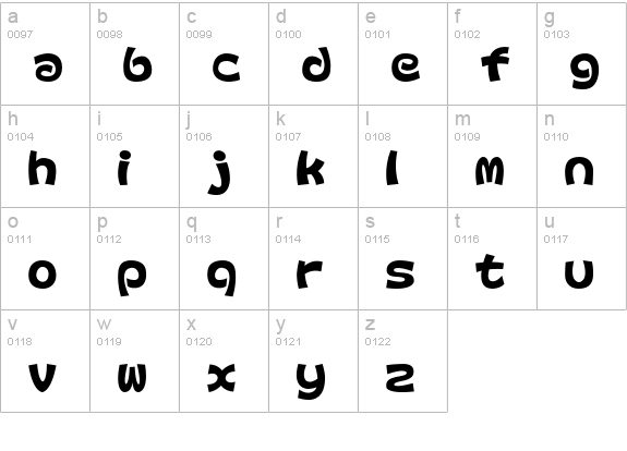 Colopocle-AL lowercase a-z preview