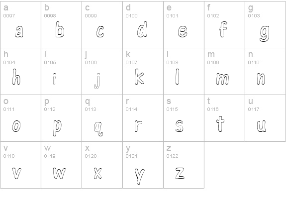 ColorFont lowercase a-z preview