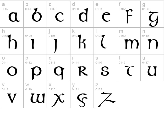 Columba Regular lowercase a-z preview