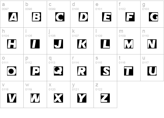 Comet Negative lowercase a-z preview