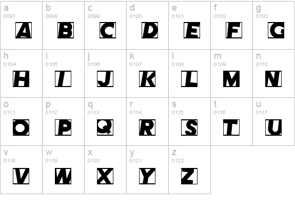 Comet Positive lowercase a-z preview