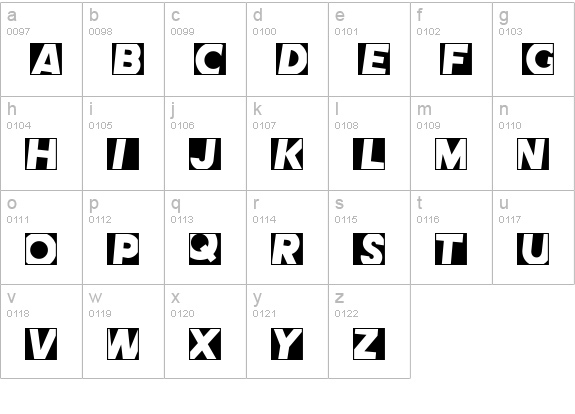 CometNegative lowercase a-z preview