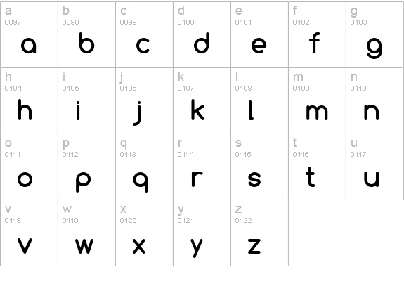 Comfortaa Bold lowercase a-z preview
