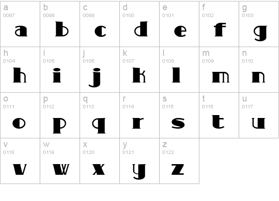 Comic Bold lowercase a-z preview