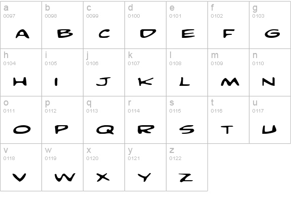 Comic Book Commando Expanded lowercase a-z preview