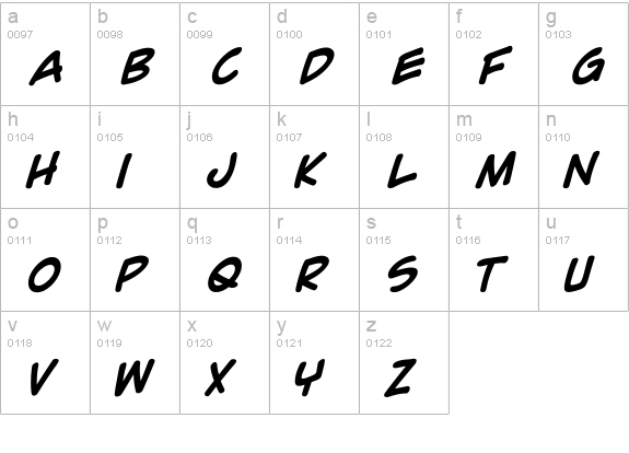 Comic Geek Bold lowercase a-z preview