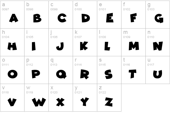 Comic Kings lowercase a-z preview