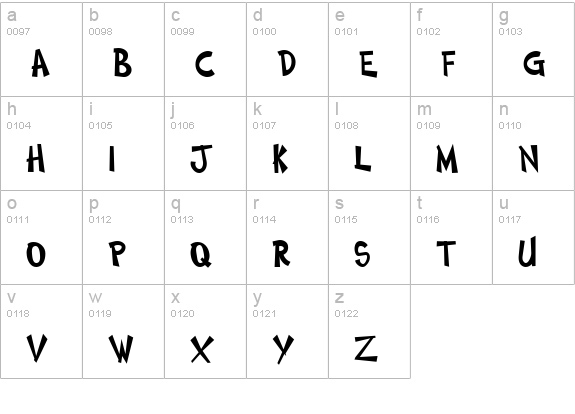 Comic Regular lowercase a-z preview