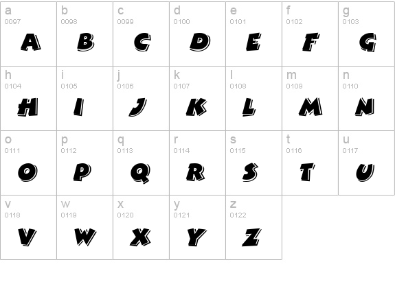 Comic Strip lowercase a-z preview