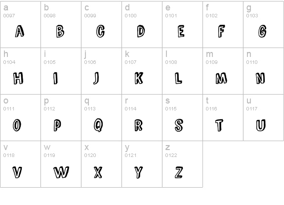 Comic Zine OT lowercase a-z preview