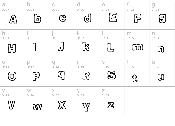 Comicate lowercase a-z preview