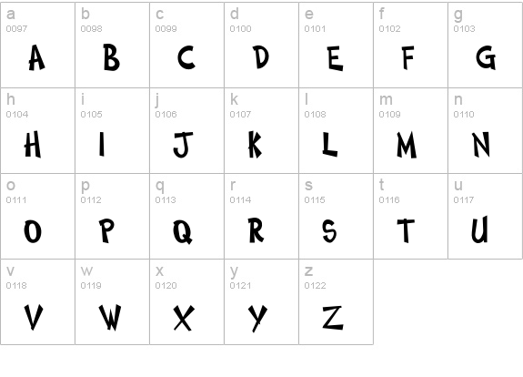 ComicBookTwo lowercase a-z preview