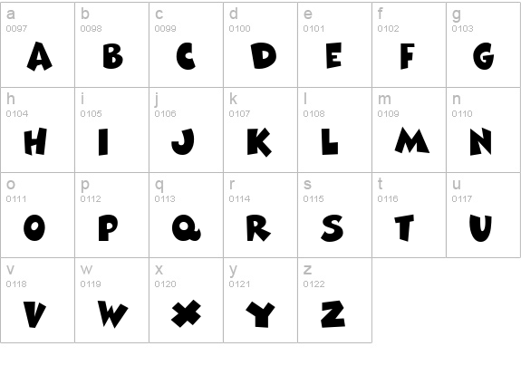 Comix Heavy lowercase a-z preview